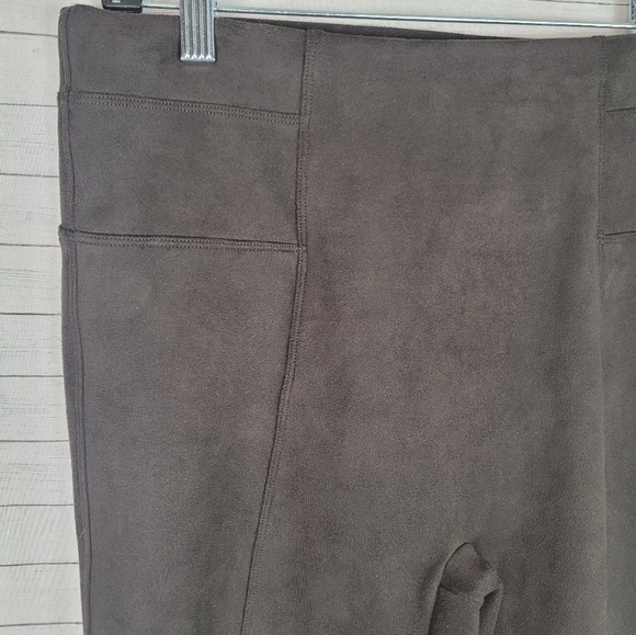 Spanx High Waist Faux Suede Leggings in Chocolate Brown, sz Large - Picture 4 of 16
